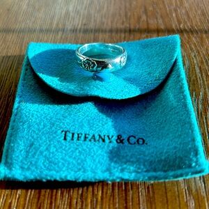 TIFFANY & Co. Retired Nature Rose Ring *Rare* Sterling Silver Sz 7